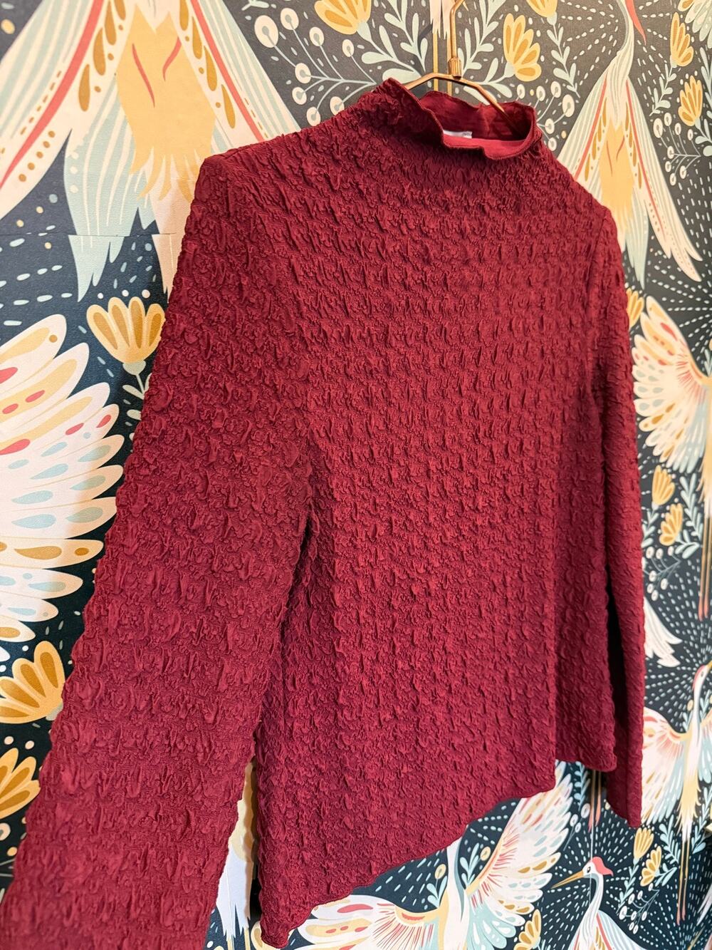 Jason Wu burgundy mock neck long sleeve. Size M